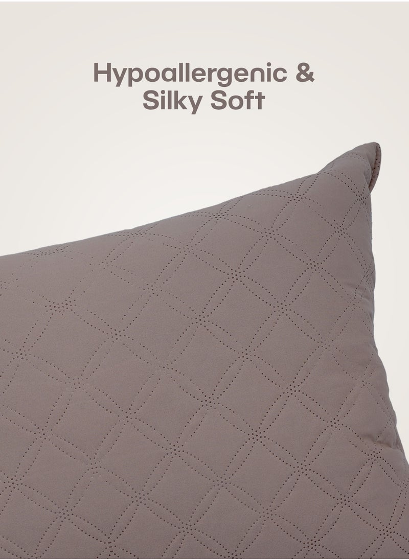 GOODNIGHT Cotton Plus Pillow Hypoallergenic Side And Back Sleeping Pillows For Neck And Shoulder Support Beige  - Image 2