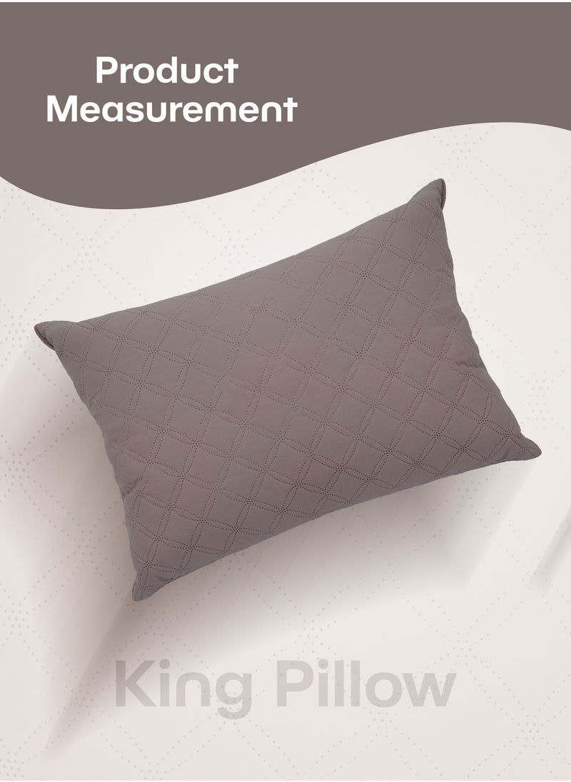 GOODNIGHT Cotton Plus Pillow Hypoallergenic Side And Back Sleeping Pillows For Neck And Shoulder Support Beige  - Image 3