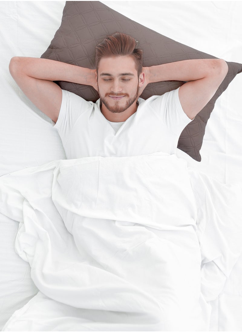 GOODNIGHT Cotton Plus Pillow Hypoallergenic Side And Back Sleeping Pillows For Neck And Shoulder Support Beige  - Image 4