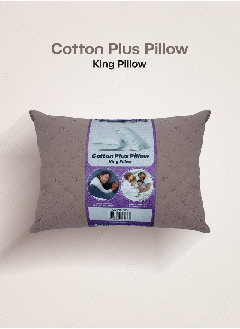 GOODNIGHT Cotton Plus Pillow Hypoallergenic Side And Back Sleeping Pillows For Neck And Shoulder Support Beige  - Image 5