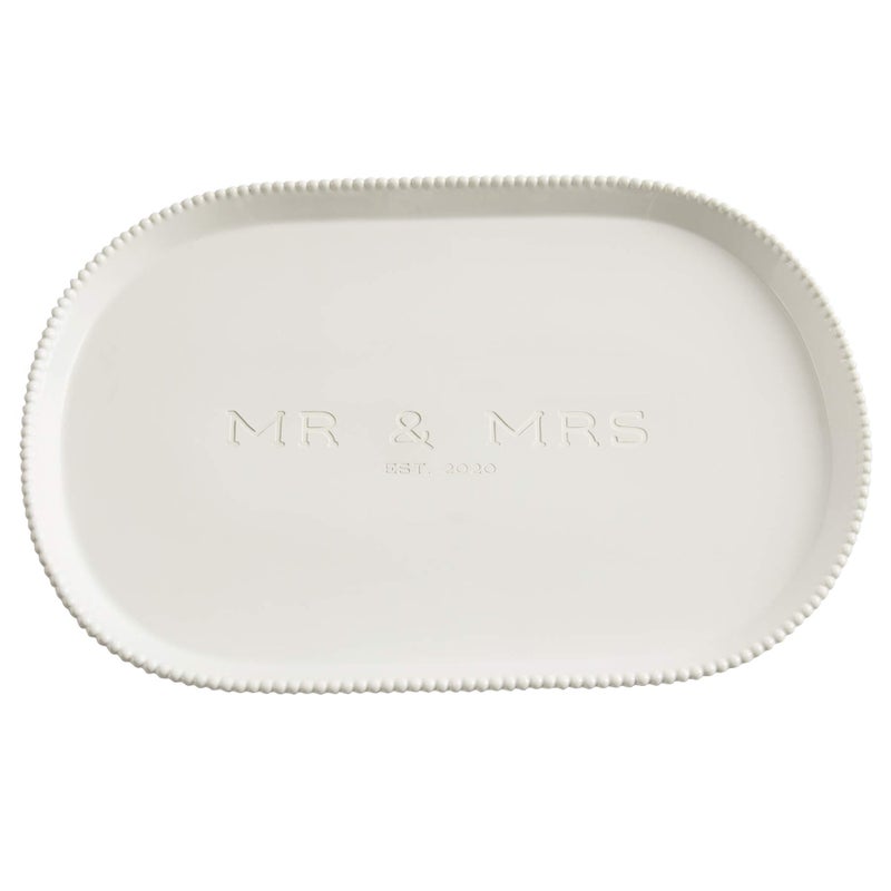 Mud Pie MR MRS BEADED 2020 PLATTER