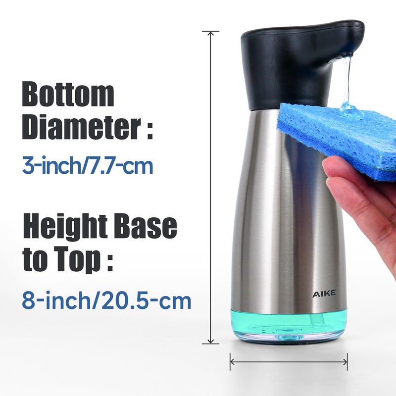 AIKE Magnetic Charging Waterproof Automatic Soap Dispenser for Liquid Soap Spot Resist Stainless Finish 14fl.oz. Model AK1337 - Image 3