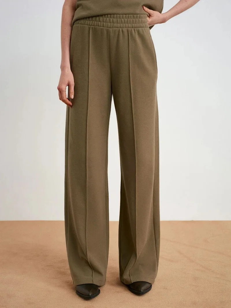 ديلفين Dilvin Women's Wide-Leg Pull-On Trousers