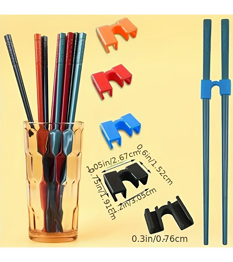 24 Pcs Random Colors Chopstick Rack Non Slip Holder Reusable Training Utensil - Image 3