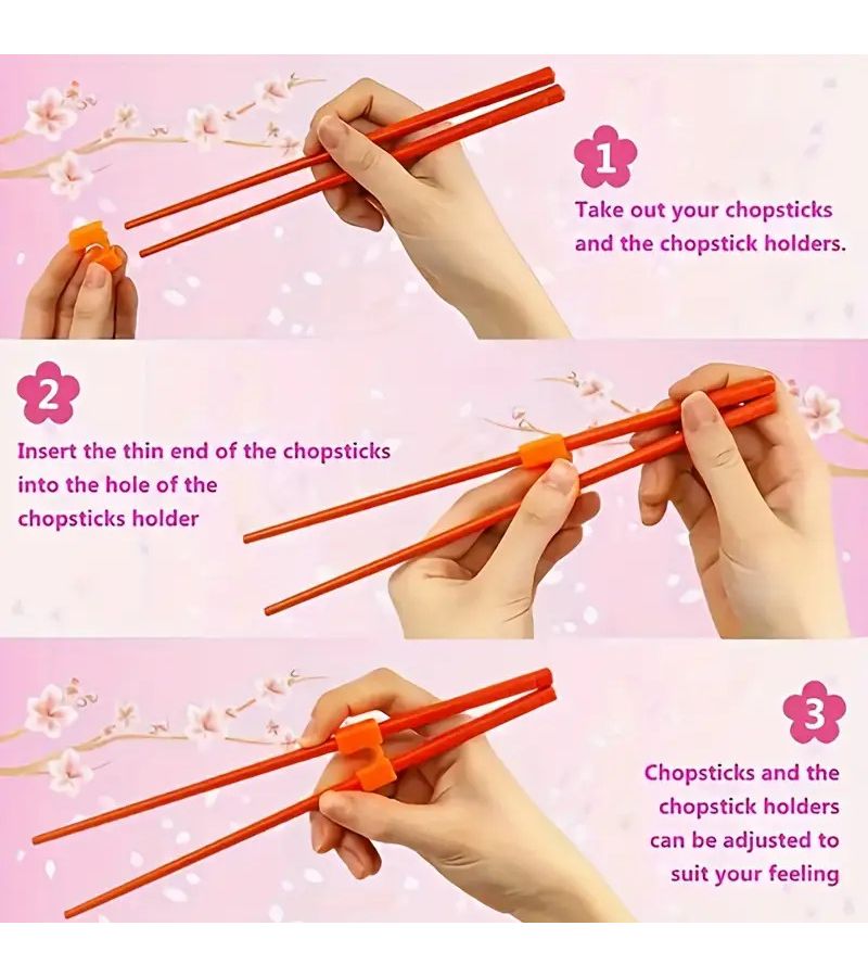 24 Pcs Random Colors Chopstick Rack Non Slip Holder Reusable Training Utensil - Image 4