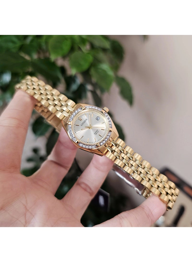 Citizen EU6062-50P Quartz Gold Dial Ladies Stainless Steel Watch - Image 2