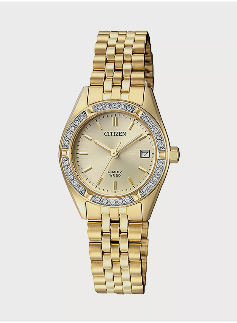 Citizen EU6062-50P Quartz Gold Dial Ladies Stainless Steel Watch - Image 1