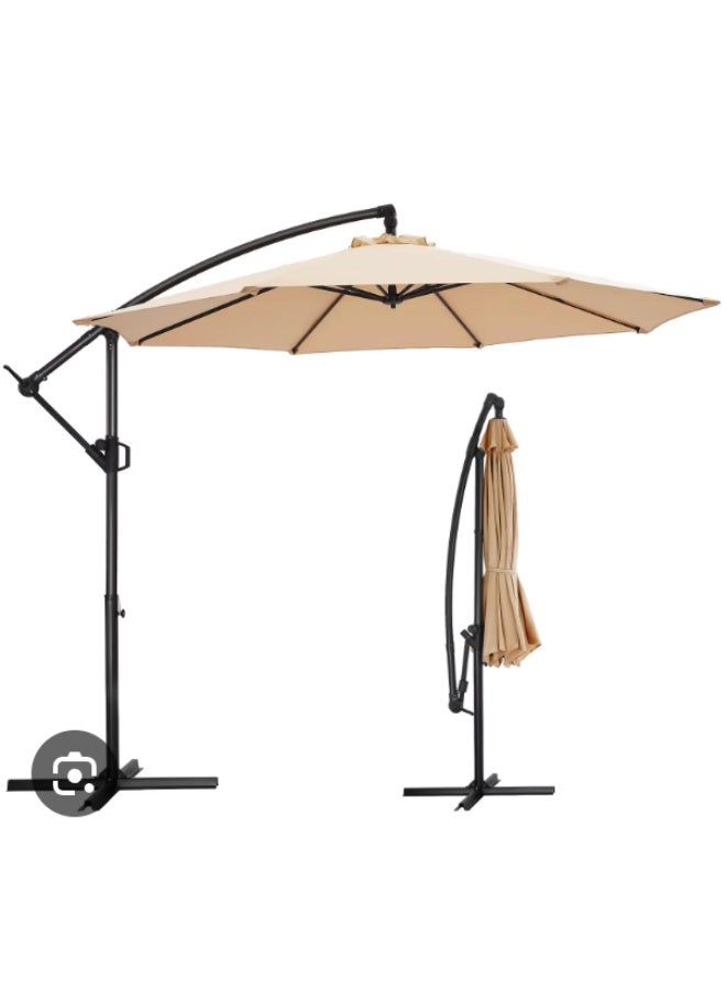 Generic Round Cantilever Parasol Patio Umbrella with UV Protection, Steel Frame for Ultra Stability for Outdoors Garden and Terraces Size: D3*H2.5m  - Image 1