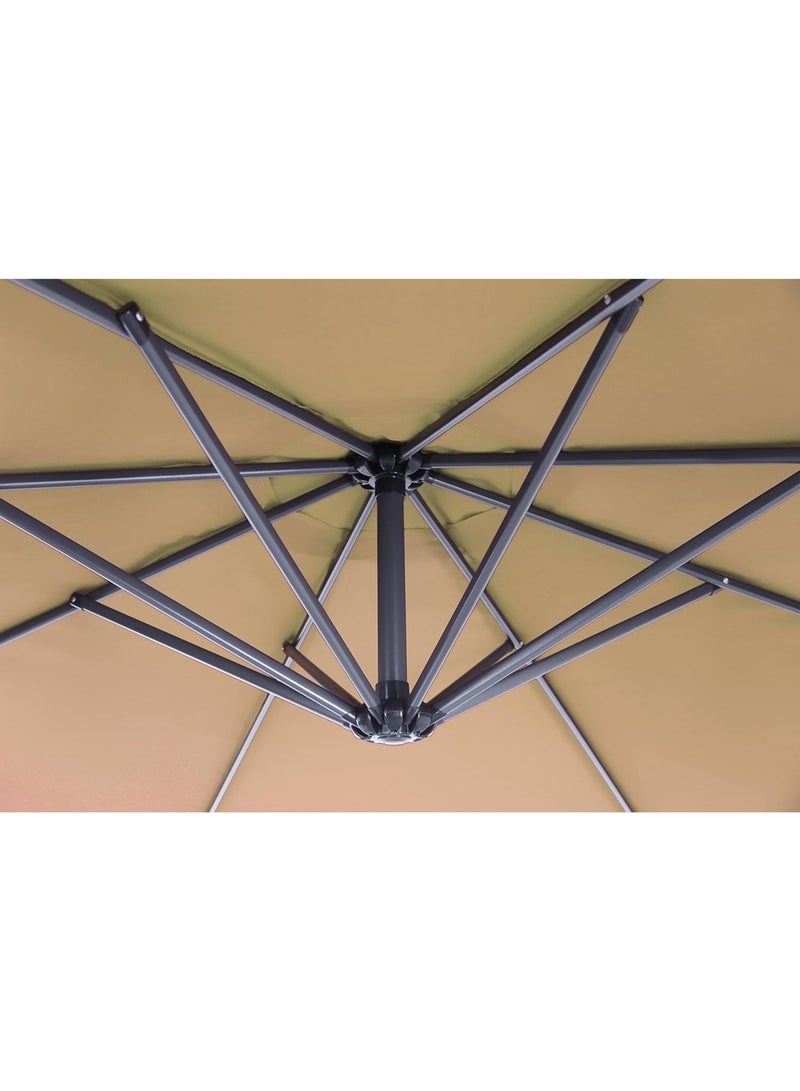 Generic Round Cantilever Parasol Patio Umbrella with UV Protection, Steel Frame for Ultra Stability for Outdoors Garden and Terraces Size: D3*H2.5m  - Image 5
