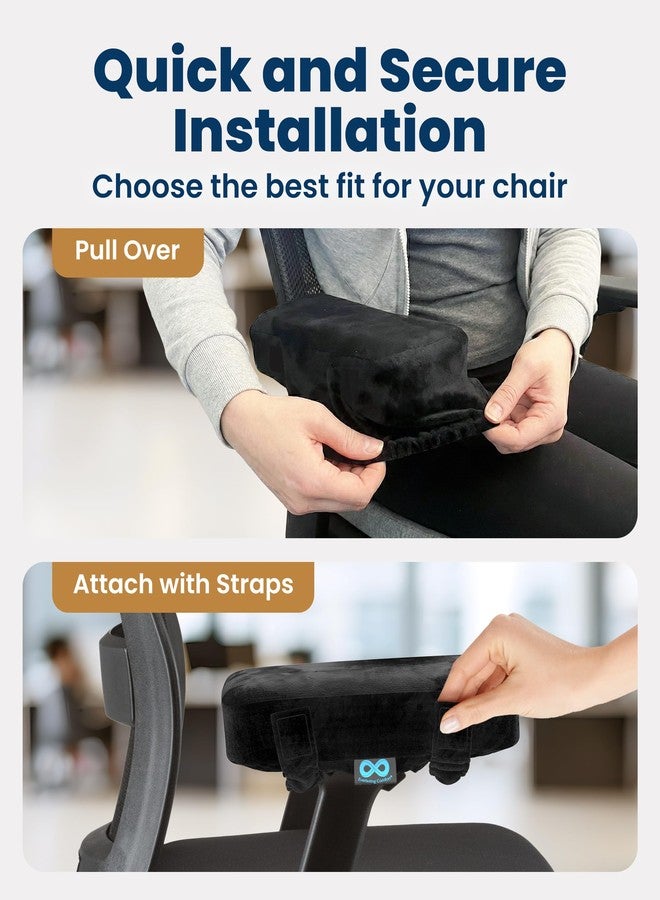 إيفر لاستينج كمفورت سلسلة Elevate من Everlasting Comfort، وسادات مساند الذراعين للكراسي المكتبية والكراسي المتحركة - أغطية مساند الذراعين من إسفنج الذاكرة للمكاتب وكراسي الألعاب، وسائد وأغطية مقاعد ووسائد واقية لتخفيف الضغط على المرفقين - Image 4