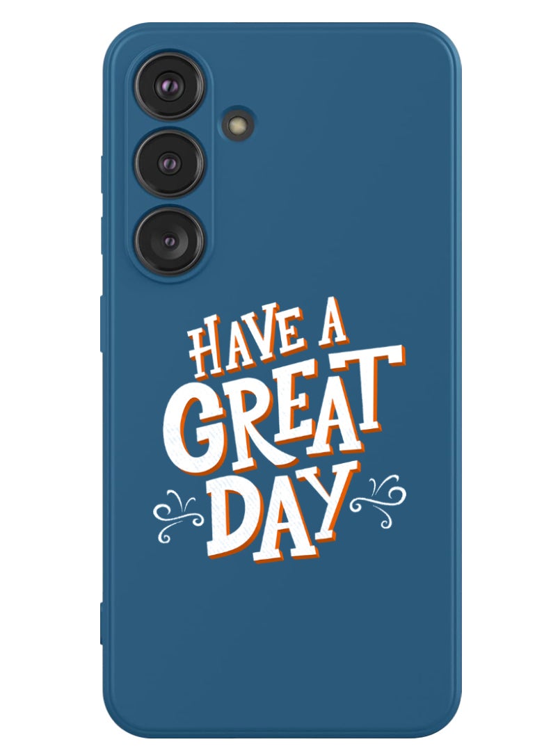 Theodor Protective Slim Fit Case Liquid Silicone Cover with Full Body Protection Anti-Scratch Shockproof Case For Samsung Galaxy S24 (Blue) - have a great day - Image 1