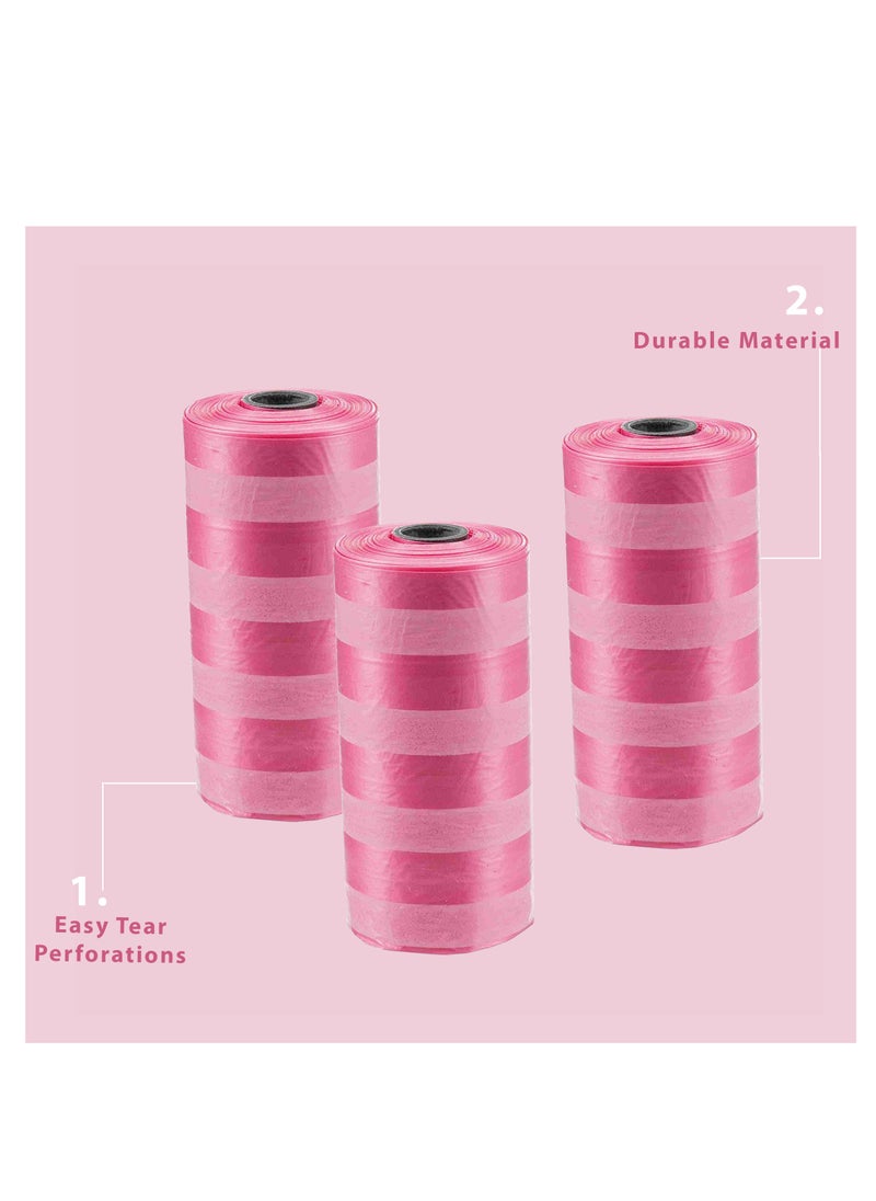 amchi baby Amchi Baby Disposable Scented Bags pack of 8 rolls/160 Bags- Pink  - Image 3