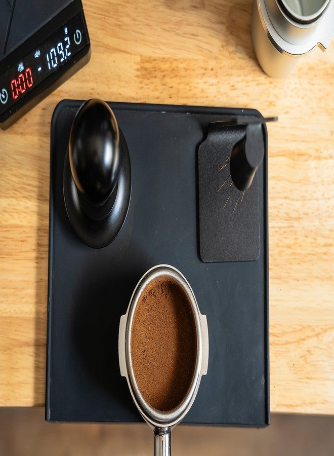 MiiCoffee Espresso Tamper Mat, Black Silicone Food Grade Pad 8 X 6 Inch Coffee Tamping Mat, Coffee Tamp Station, Espresso Accessory, Waterproof and Heat Resistant (Black) - Image 2
