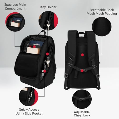 Urban Tribe Arrow 30L Office/Travel Laptop Backpack for Men & Women| Fits 15.6 Inch Laptop Backpack| Quick Access Pocket| Everyday Commute Backpack with Trolley Strap, Chest Lock and Anti theft design - Image 4