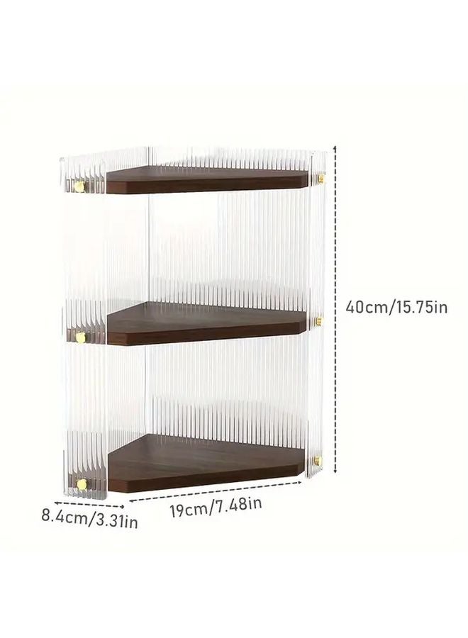 3 Tier Solid Wood Bathroom Corner Storage Rack Countertop Organizer 1 Pack - Image 4