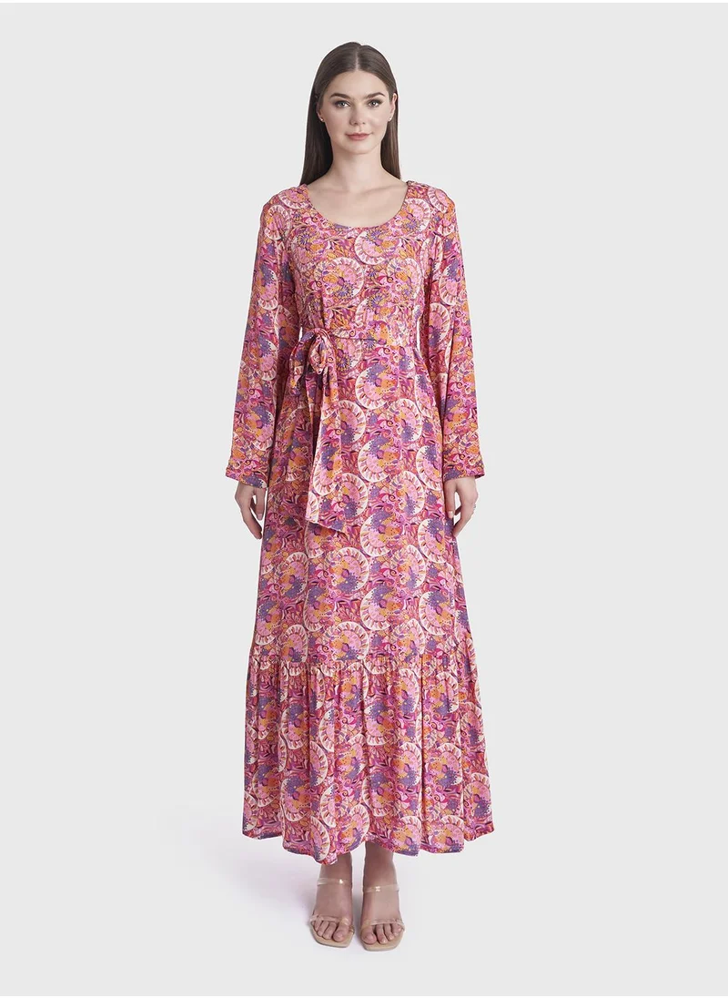 كشخة Pucci Abstract Print Modest Long Dress