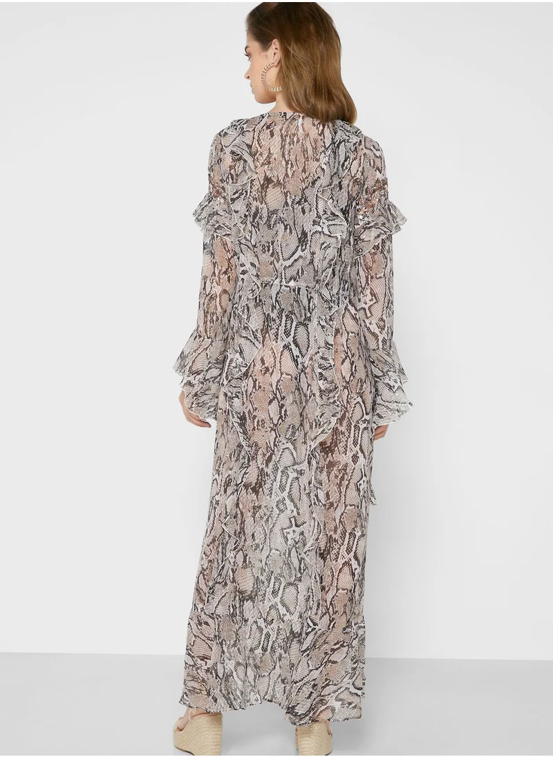 RIVER ISLAND Tie Front Maxi Kimono