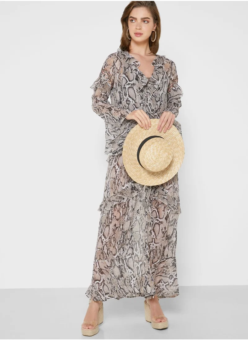 RIVER ISLAND Tie Front Maxi Kimono