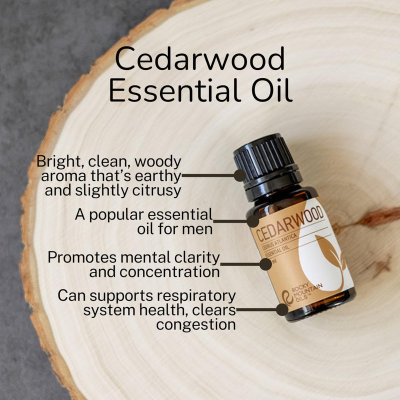 Rocky Mountain Oils Cedarwood Essential Oil - 100% Pure & Natural Aromatherapy Grade | Topical Oil for Hair Care and Skin Care, | Ideal for Diffusers, Massage & DIY Products | 15ml Bottle - Image 3