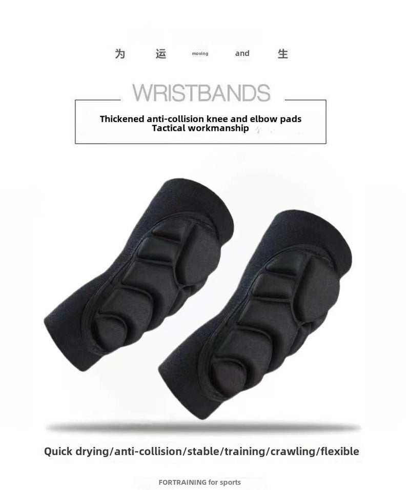 Generic Tactical Thickened Sponge Soccer Goalkeeper Knee Pads Black elbow pads