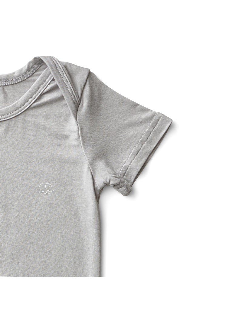 Anvi Baby - Organic Bamboo Spandex Bodysuit- Grey	3 to 6 months - Image 1