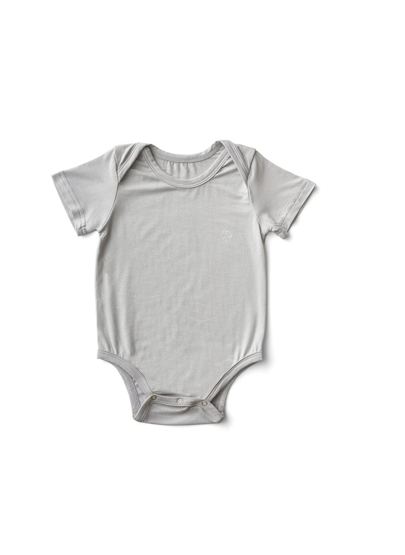 Anvi Baby - Organic Bamboo Spandex Bodysuit- Grey	3 to 6 months - Image 1
