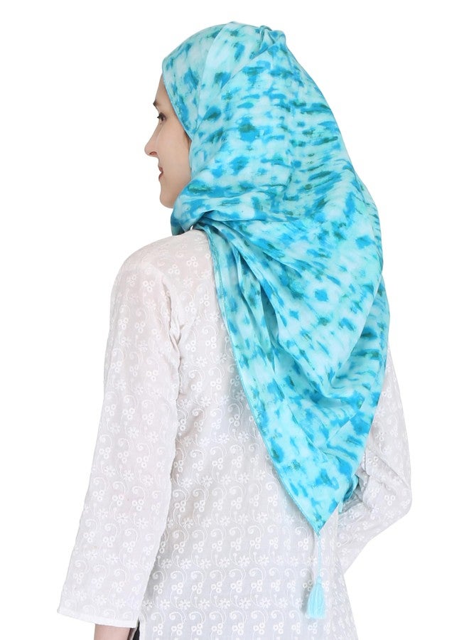 Switchon Nursing Cover for Breastfeeding Multi Use Poncho Style Scarf with Buttons, Feeding Apron Breathable for Pre & Post Pregnancy Free Size (72inch x 22inch) (Turquoise) - Image 3