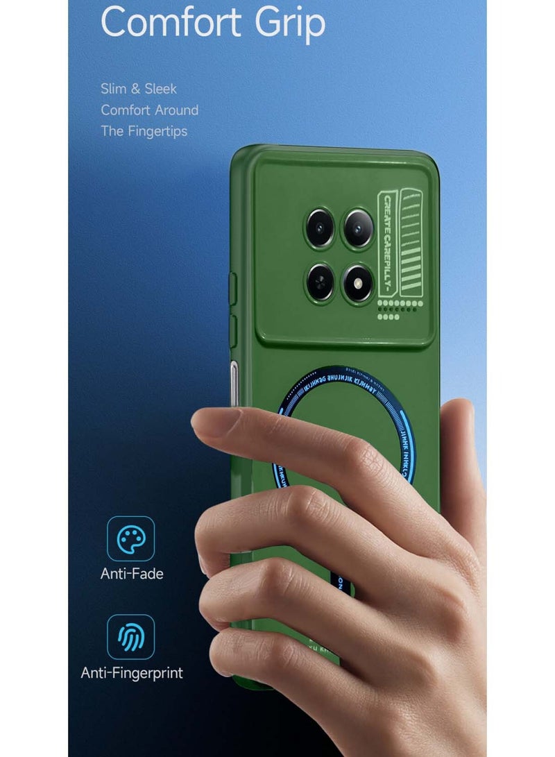 Wtech Realme 12x 5G 2024 Stylish Soft Silicone 3D Printed Magnetic Magsafe Case Cover - Dark Green - Image 2