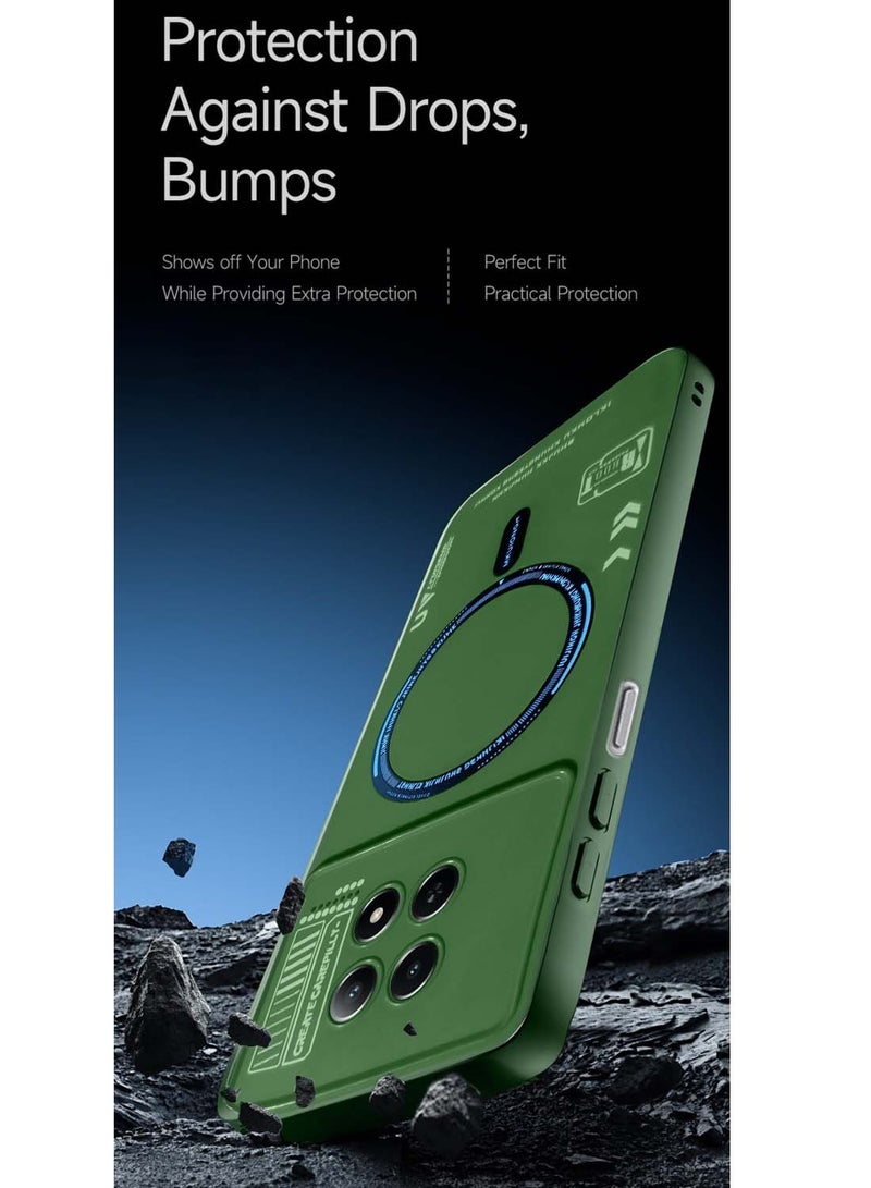 Wtech Realme 12x 5G 2024 Stylish Soft Silicone 3D Printed Magnetic Magsafe Case Cover - Dark Green - Image 4