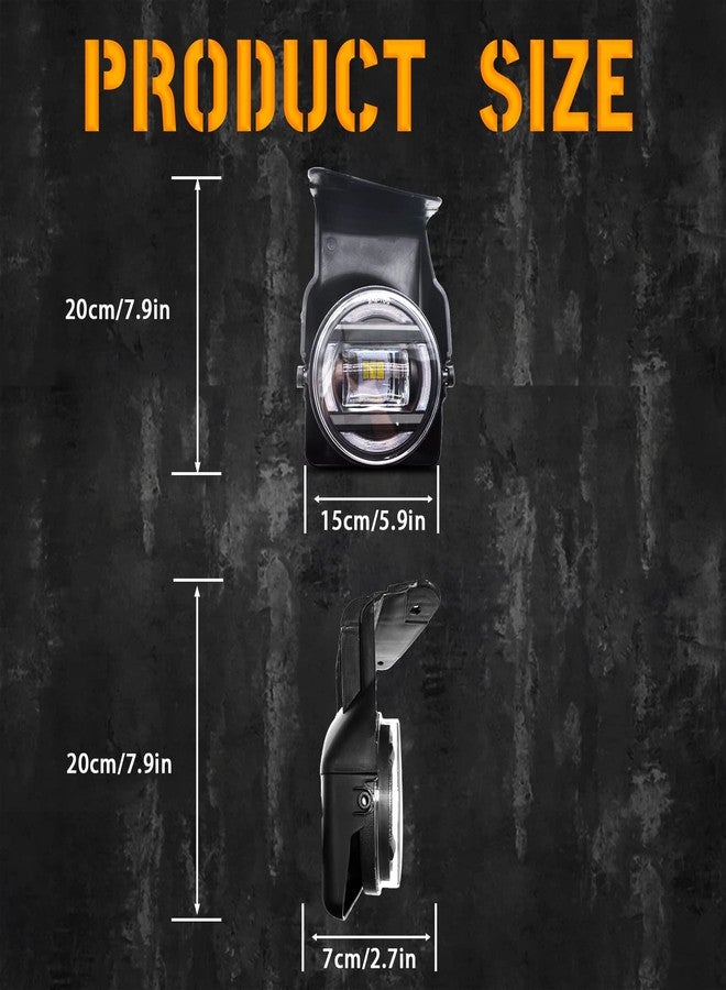 Boxlight LED&DRL Fog Lights Compatible with 2003-2006 GMC Sierra 1500 2500 3500 1 Pair Front Driving Fog Lamps With Daytime Running Lights and Turn Signal Lights- Black Trim - Image 4