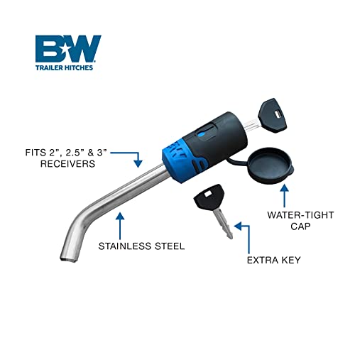 B&W Trailer Hitches قفل وصلة السحب B&W - يناسب وصلات 2" و 2.5" و 3" - TS51230 - Image 2