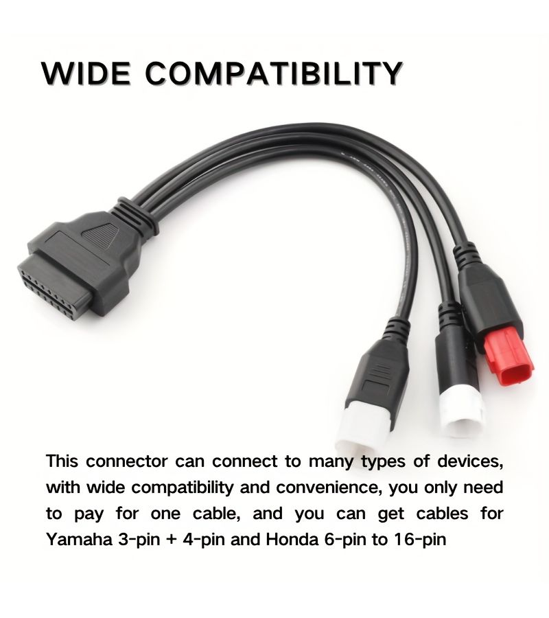 OBD2 Diagnostic Cable 3 In 1 16 Pin to 3 4 6 Pin Adapter for Yamaha Kline Euro5 Motorcycles No Battery - Image 4