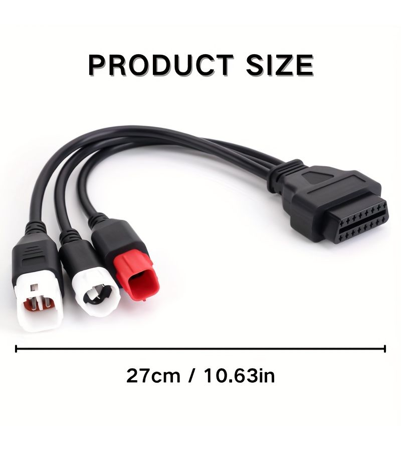 OBD2 Diagnostic Cable 3 In 1 16 Pin to 3 4 6 Pin Adapter for Yamaha Kline Euro5 Motorcycles No Battery - Image 2