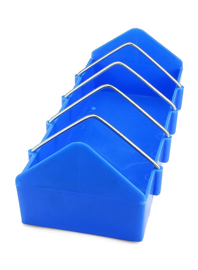 NIBEMINENT Poultry Feeder With Grill Blue/Silver - Image 3