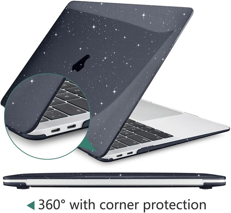Moca Hard Shell Case Cover for M1 MacBook Air 13 inch [2022, 2021-2018 Release] M1 A2337 A2179 A1932 with Retina Display Touch id MacBook Air Shell Case Cover (Sparkly Black) - Image 5