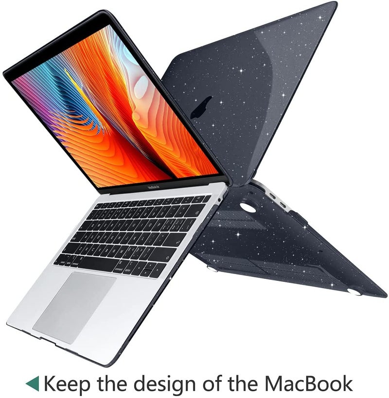 Moca Hard Shell Case Cover for M1 MacBook Air 13 inch [2022, 2021-2018 Release] M1 A2337 A2179 A1932 with Retina Display Touch id MacBook Air Shell Case Cover (Sparkly Black) - Image 3
