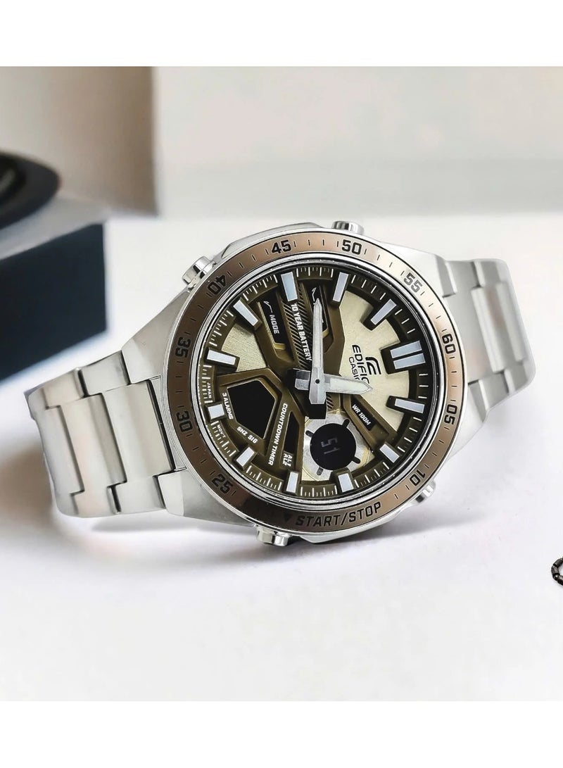 Casio Edifice EFV-C110D-5ADF Brown Digital Analog Dial Stainless Steel Band - Image 2