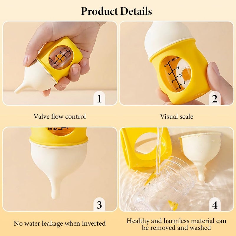 OneNine Pet Feeding Bottle, 20ml Mini Pet Nursing Bottle for Feeding Newborn Cats Dogs, Anti-chocking Pet Feeder Bottle with Silicone Nipple for Nursing Puppy Kitten & Other Newborn Small Animals - Image 5