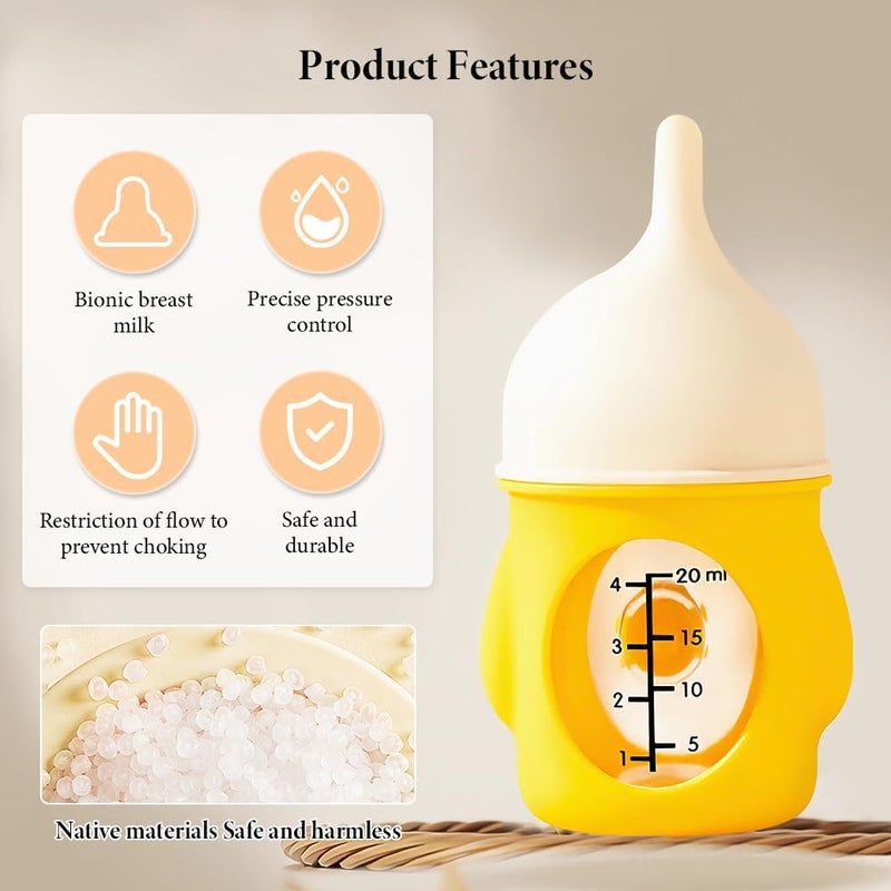 OneNine Pet Feeding Bottle, 20ml Mini Pet Nursing Bottle for Feeding Newborn Cats Dogs, Anti-chocking Pet Feeder Bottle with Silicone Nipple for Nursing Puppy Kitten & Other Newborn Small Animals - Image 4