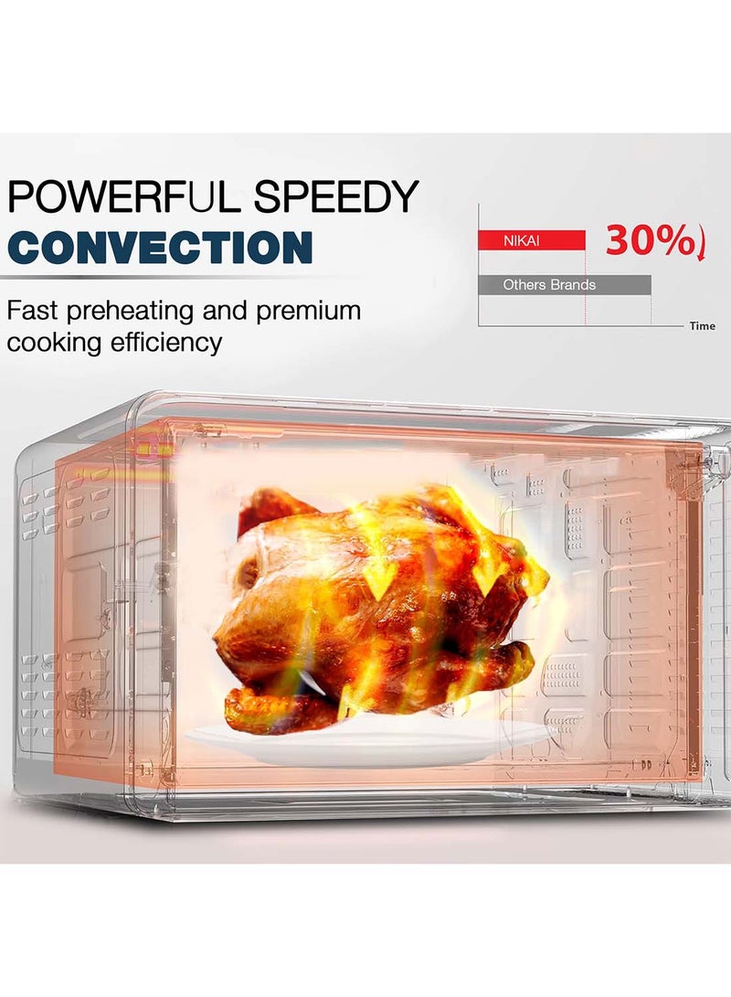 NIKAI Microwave Oven With Defrost Function, 5 Power Levels, 0-35 Mins Timer, Cooking End Singnal, Manual Control, Convenient Pull Hand Door 20 L 700 W NMO616N1 Black - Image 3