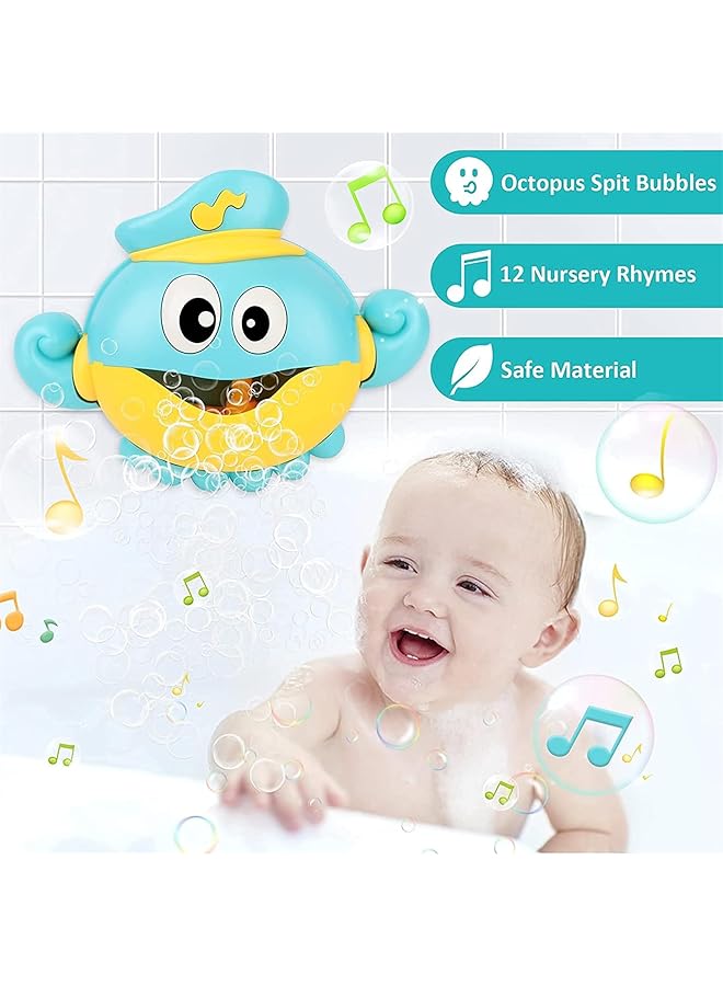 X spring Baby Bath Toys With Bubble Machine Nursery Rhymes Crab Bubble Maker For Toddlers Babies Boys Girls - Image 3