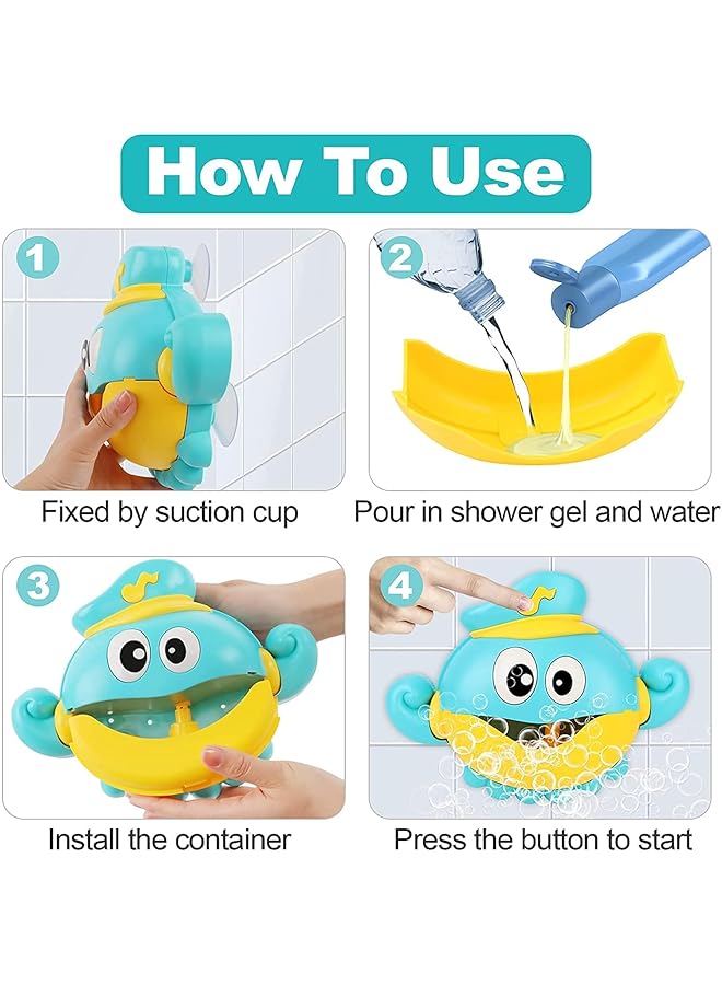 X spring Baby Bath Toys With Bubble Machine Nursery Rhymes Crab Bubble Maker For Toddlers Babies Boys Girls - Image 5