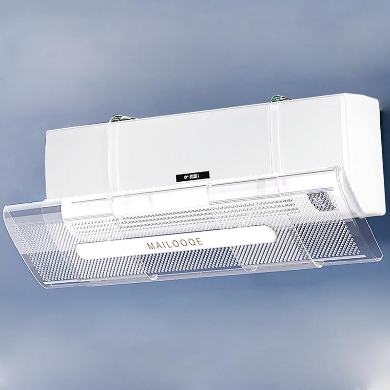 Moonmen Split Air Conditioner Deflector Large Size, 300° Adjustable Angle, Hook-Type Installation, Air Purification,Anti Direct Blowing Vent Telescopic AC Windshield Top/Wall hanging (53-100CM) - Image 1