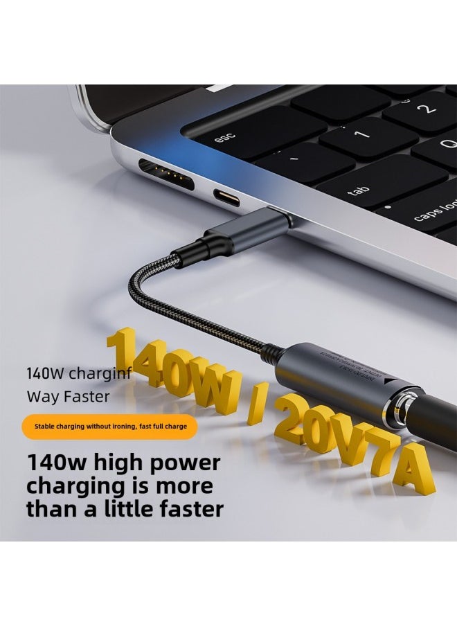 Generic - Dc Female To Type-c Adapter Cable Automatic Identification Voltage 140W Suitable For Lenovo Hp Dell PoWer Conversion-Color:6.0*0.6 To C Male 140W Short Line - Image 1