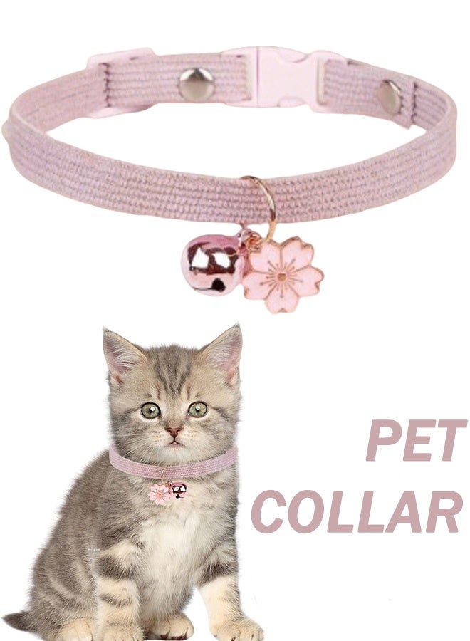 طوق قطط لطيف مع جرس مقاس قابل للتعديل مضاد للاختناق مناسب للقطط والحيوانات الأليفة الصغيرة الأخرى - Image 1
