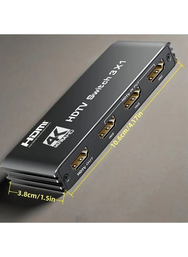 Black 4K 120Hz HDMI 2 1 Switch 3 Port HDR VRR ALLM Dolby Vision Remote for PS5 Xbox PC Apple TV - Image 2