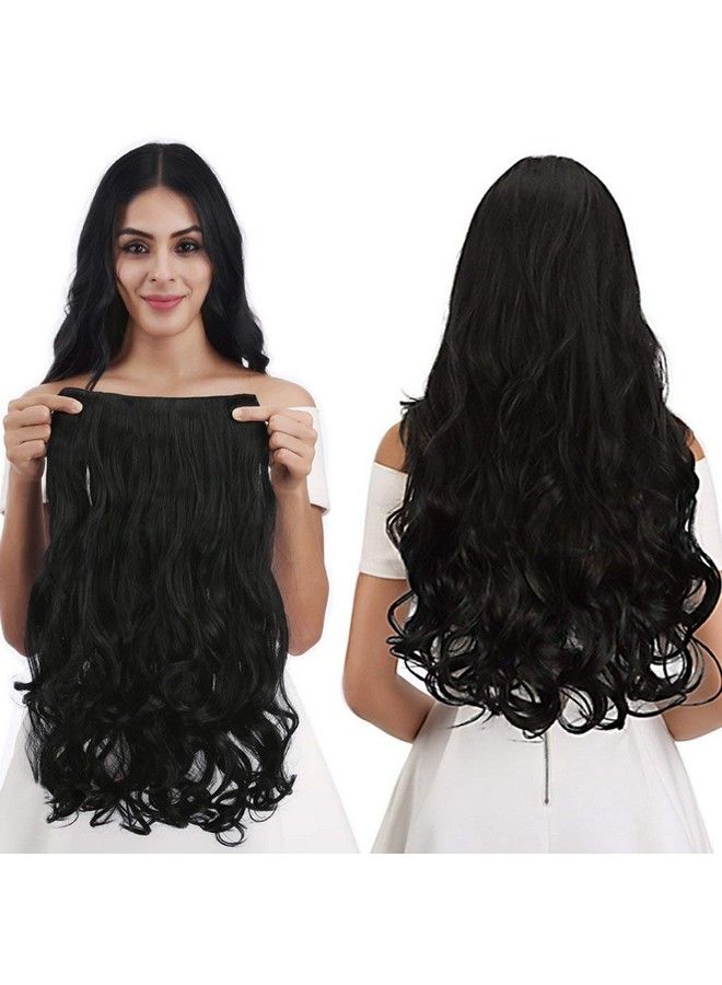 Artifice ® 5 Clips 24" Curly/Wavy Hair Extension Natural Black - Image 1