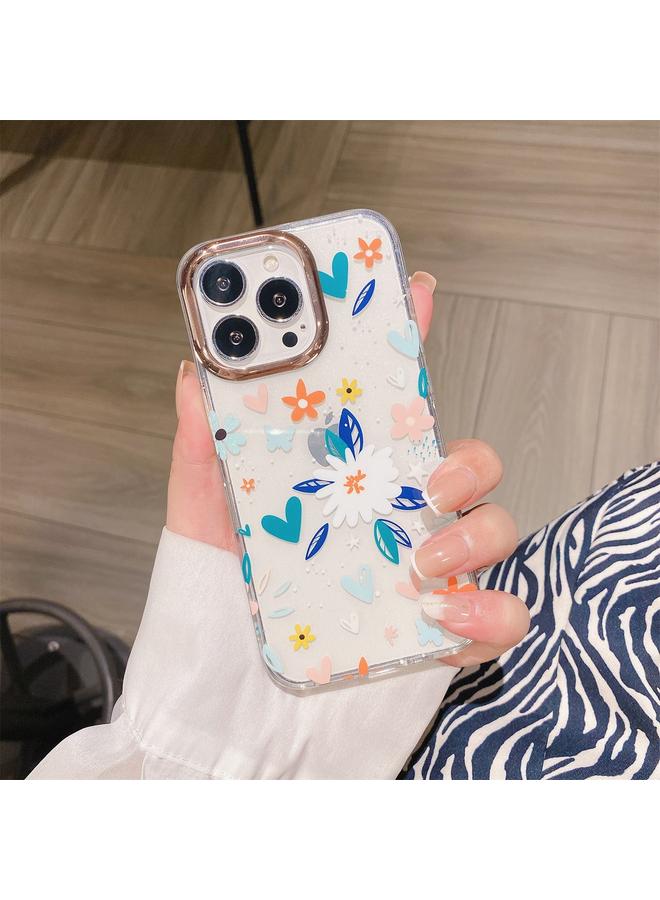 Zaboon Case For iPhone 11 Pro Glitter Powder Electroplating Flower Shockproof Phone Case - Image 1