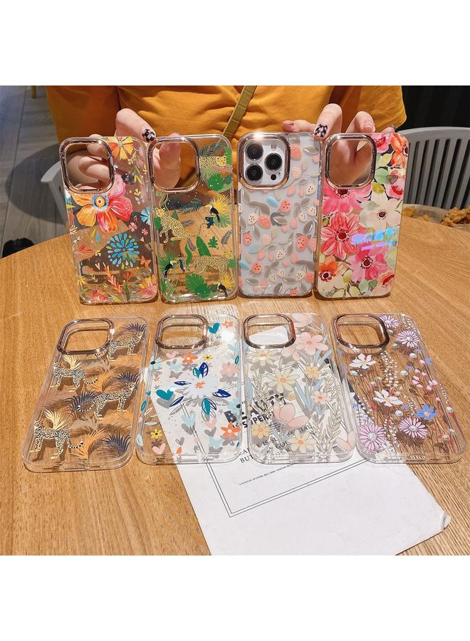 Zaboon Case For iPhone 11 Pro Glitter Powder Electroplating Flower Shockproof Phone Case - Image 2