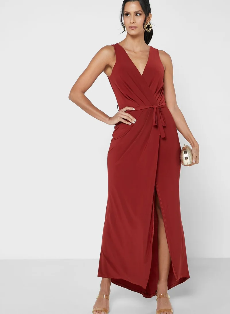 John Zack V-Neck Wrap Dress
